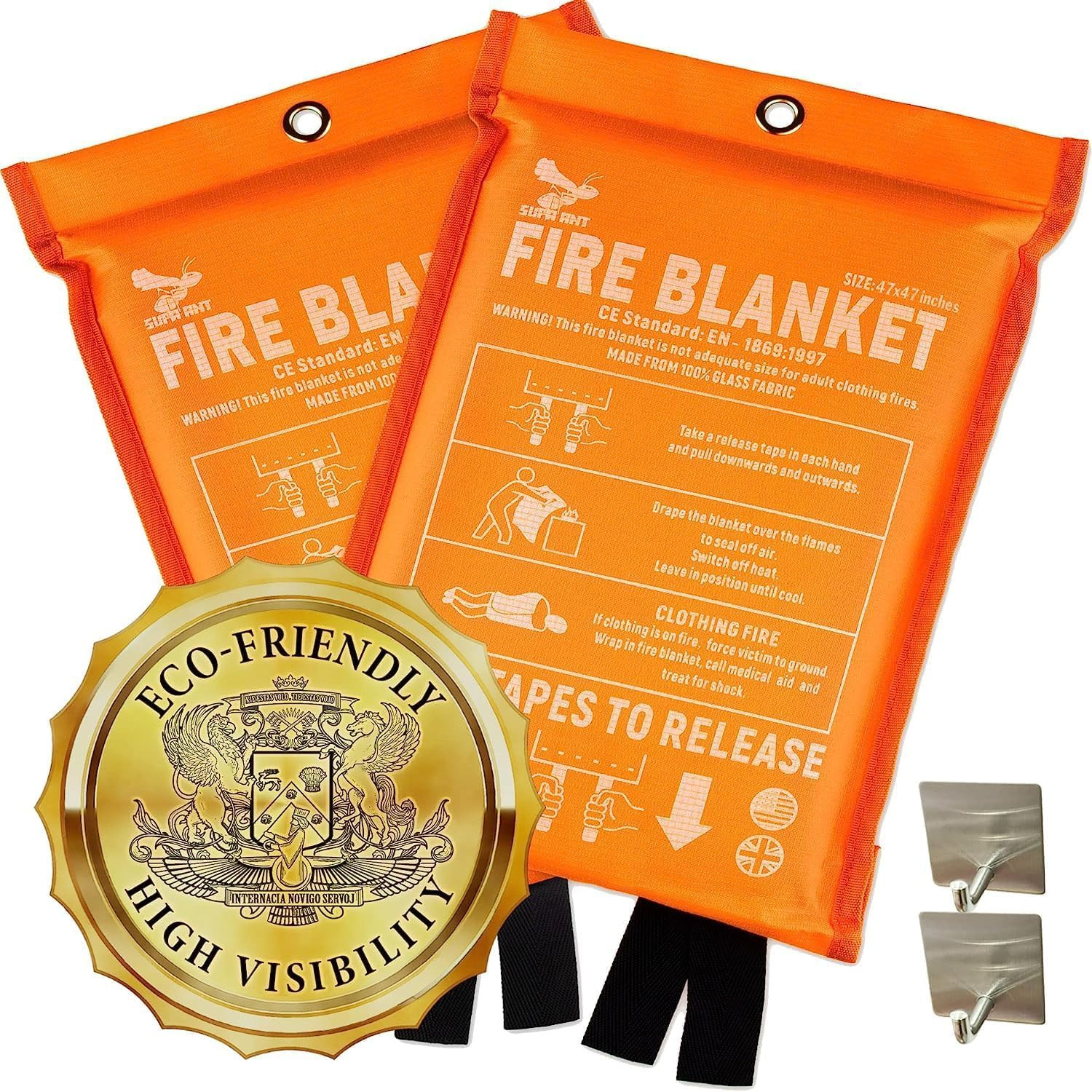 Fire Blanket – 1500F CE Certified Emergency Fire Blanket for Home and Kitchen. 5