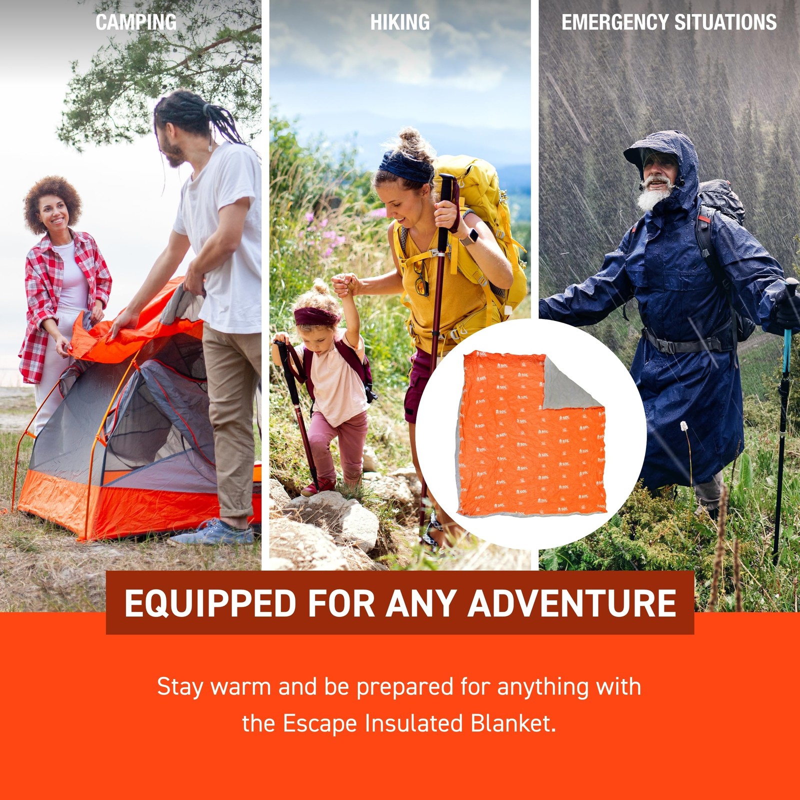 S.O.L. Survive Outdoors Longer SOL Escape Insulated Blanket – Primaloft Adven…