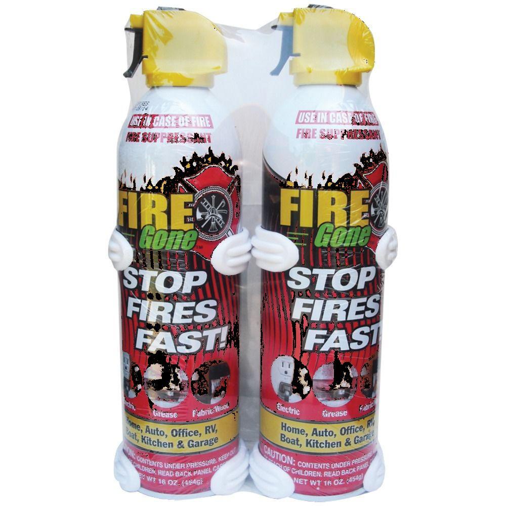 FIRE GONE 2-FG-7209 16-oz Fire Gone Suppressant with Bracket, 2 pk