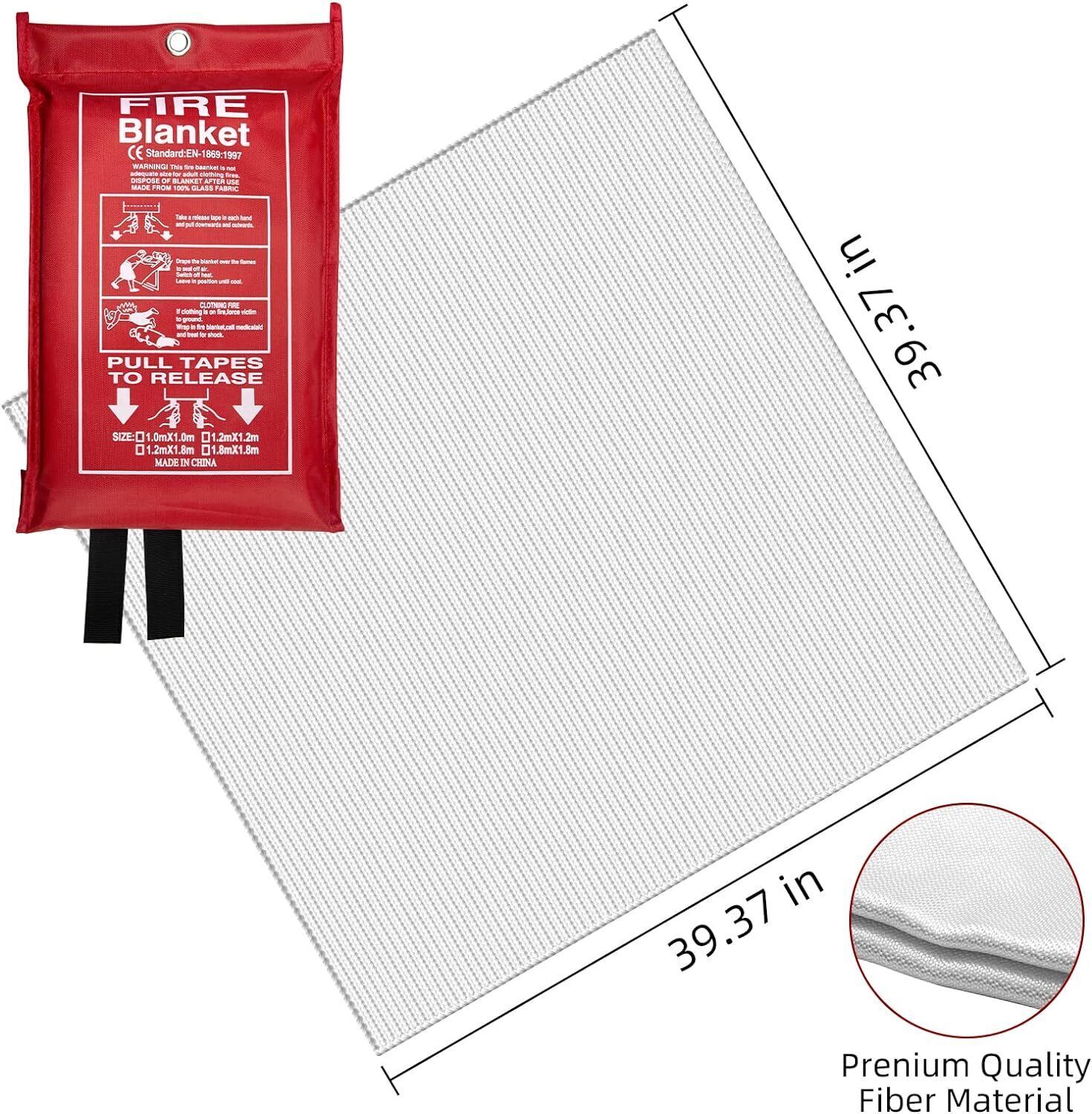 2-10PCS FIRE BLANKET Fiberglass Hero Emergency Home Retardant Prepared 39”x39”
