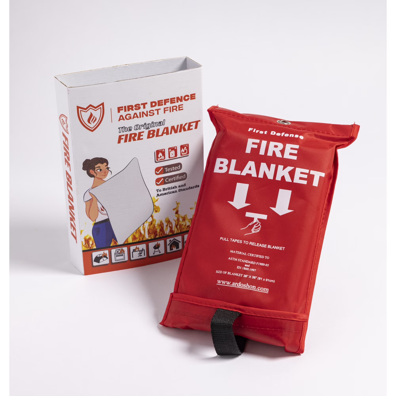 Fire blanket X-large flame-resistant fabric 72 x 72″ Unfolded Woven Fibreglass