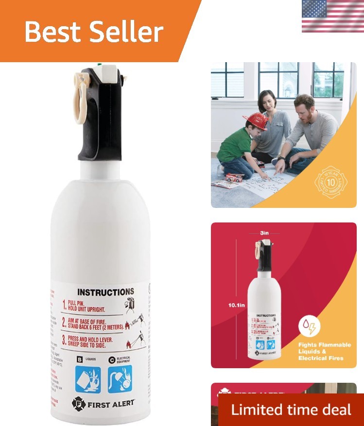 KITCHEN5 Fire Extinguisher – Protect Against Flammable Fires with Style – 1-Pack