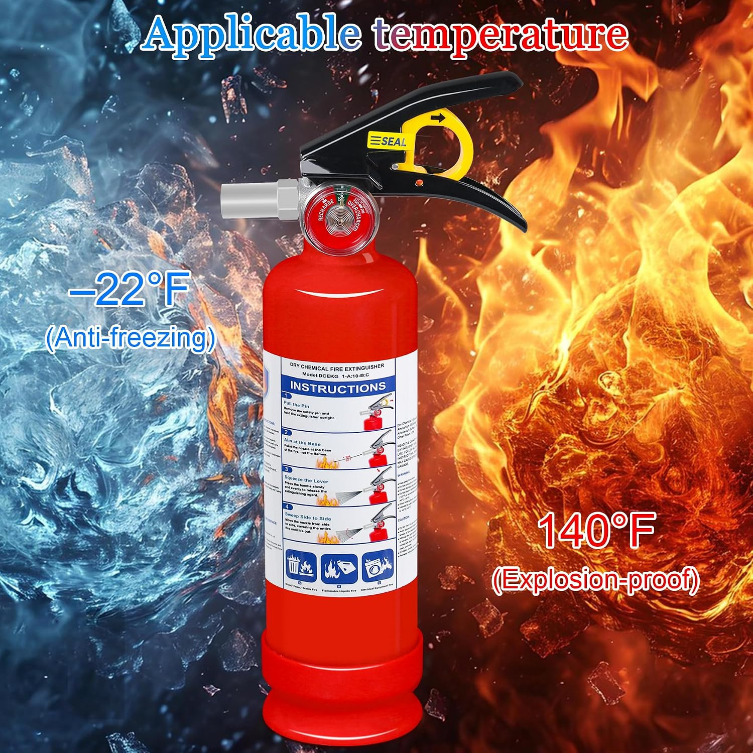 6-Pack Fire Extinguisher for Home, 2.5 Lb 1-A:10-B:C Rated Dry Chemical Fire Saf