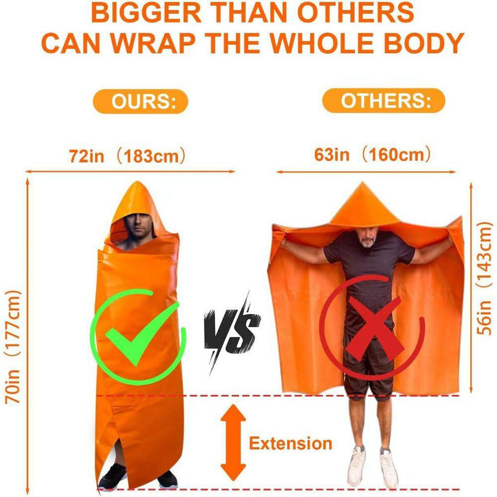 Extra Large Fireproof Glass Fiber Cloak Emergency Fire Blanket Head Protection K