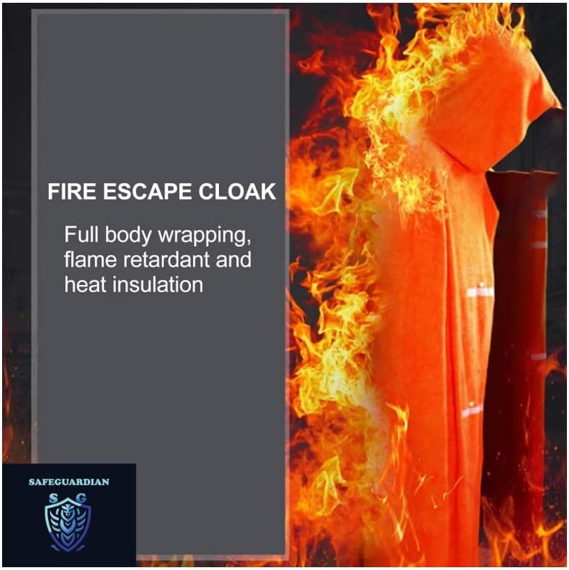Fireproof Blanket Fire Cloak | Hooded Fire Blanket | Emergency Fire Blankets for