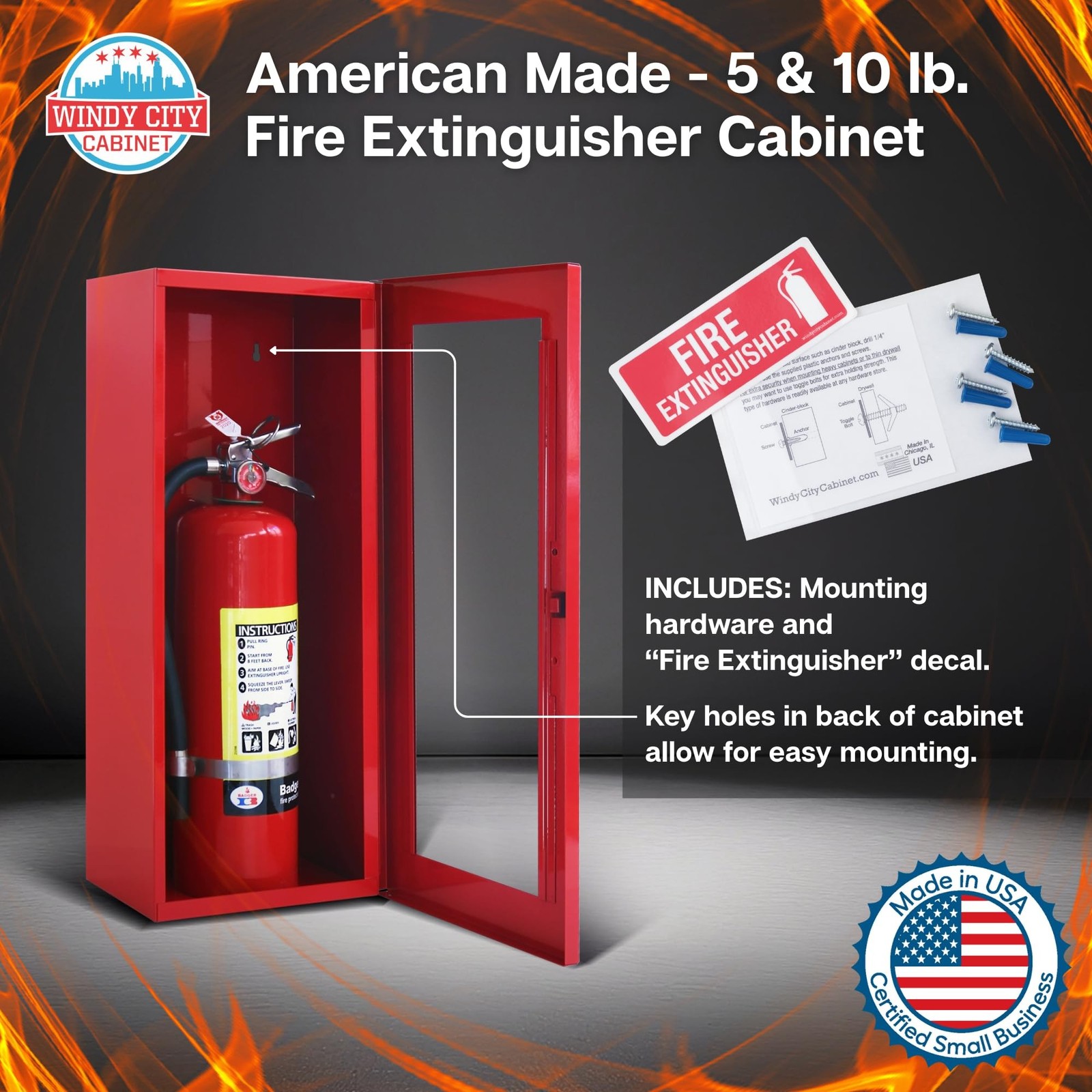 Fire Extinguisher Mount for Wall & Surface – 22 Gauge Steel, USA Made – Fire …