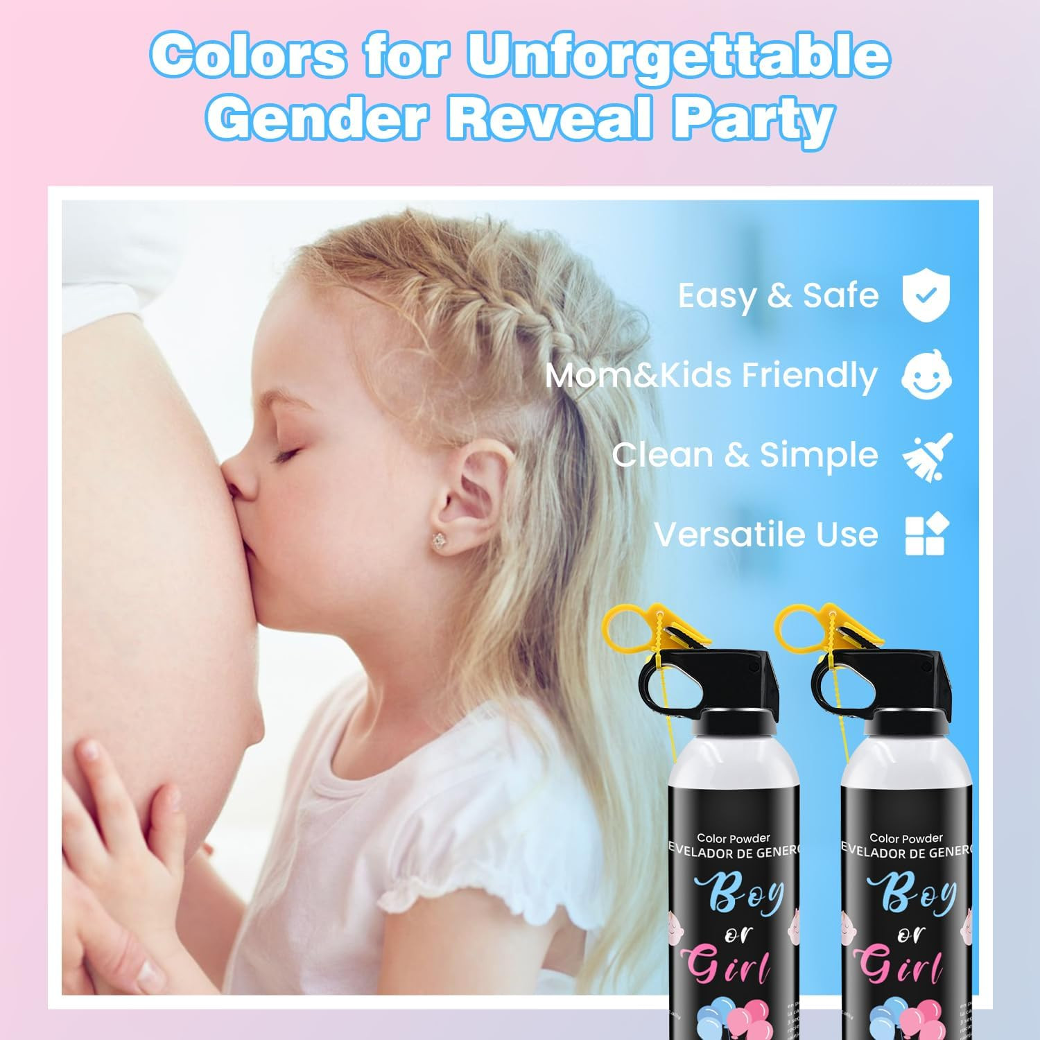 Gender Reveal Fire Extinguisher 2 Pack Boy Blue Extinguishers for Baby Reveal Ge