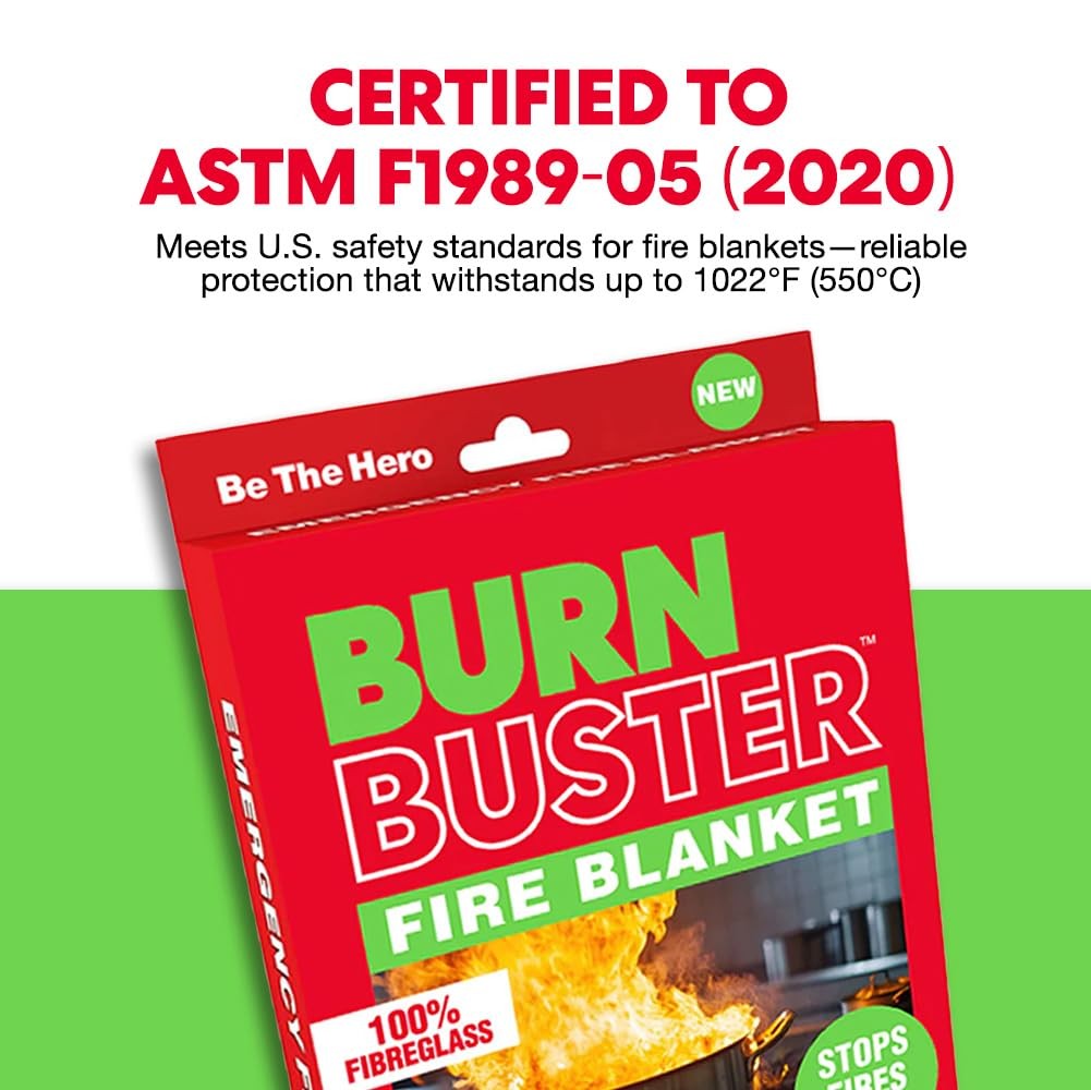 Emergency Fire Blanket – ASTM Certified Fire Suppression Blanket for Home, Ki…
