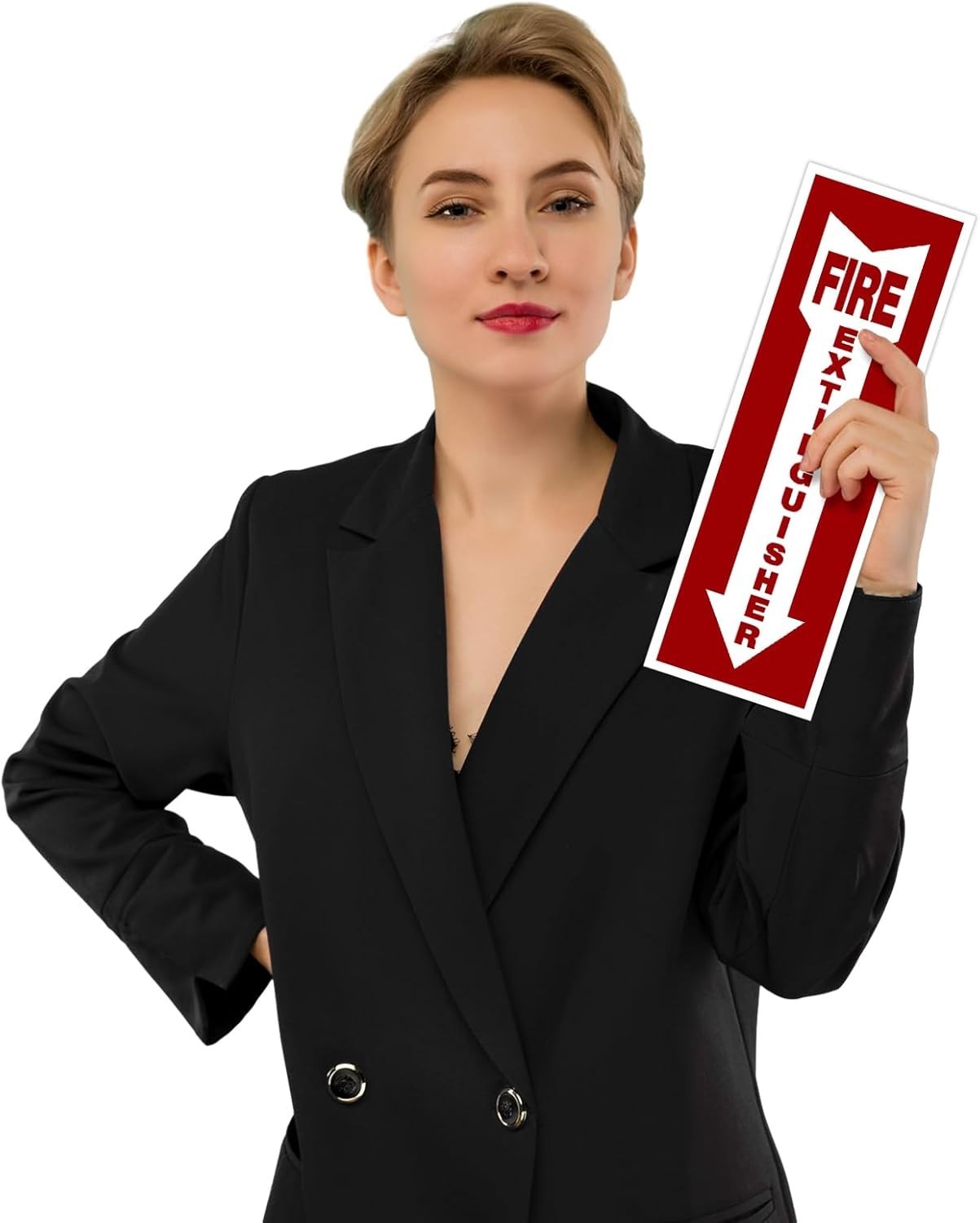 12 Pack Fire Extinguisher Signs Glow in Dark Waterproof Stickers for Home Office