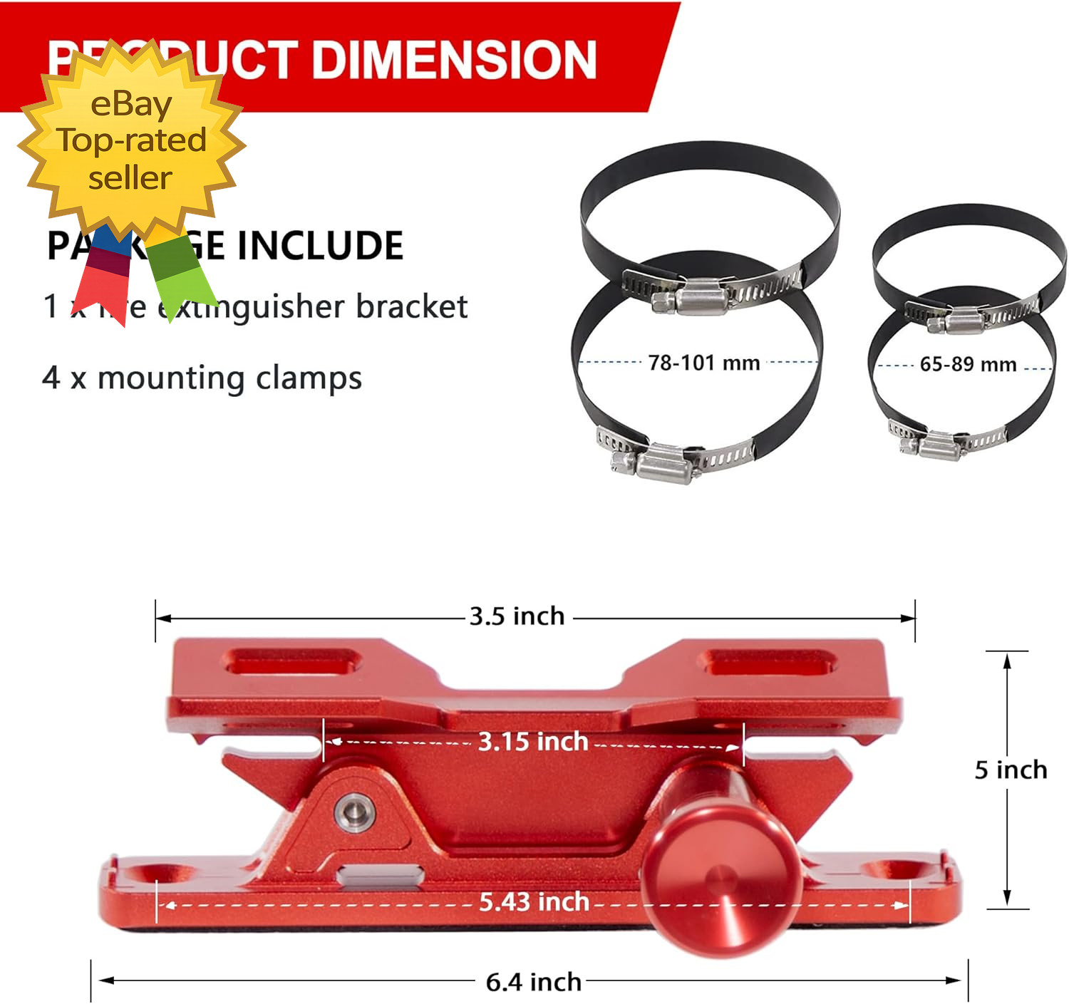 Quick Release Fire Extinguisher Mount – Aluminum Adjustable UTV Roll Bar Fire Ex