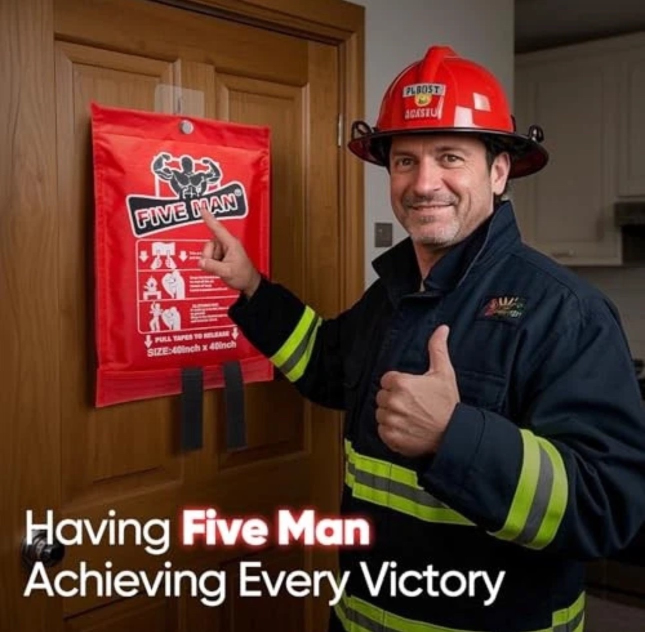 Emergency Fire Blanket for Home Kitchen -40″x40″- Flame Fiberglass 2-pack Red