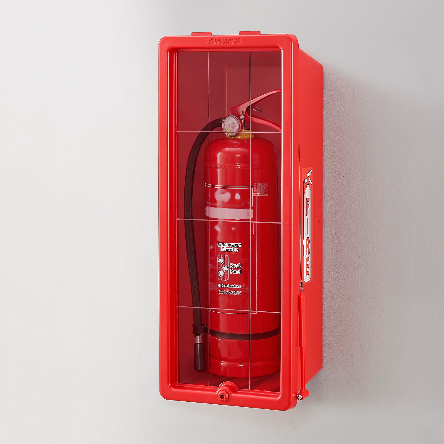 Global Industrial Fire Extinguisher Cabinet Plastic Fits 20 lbs. Red