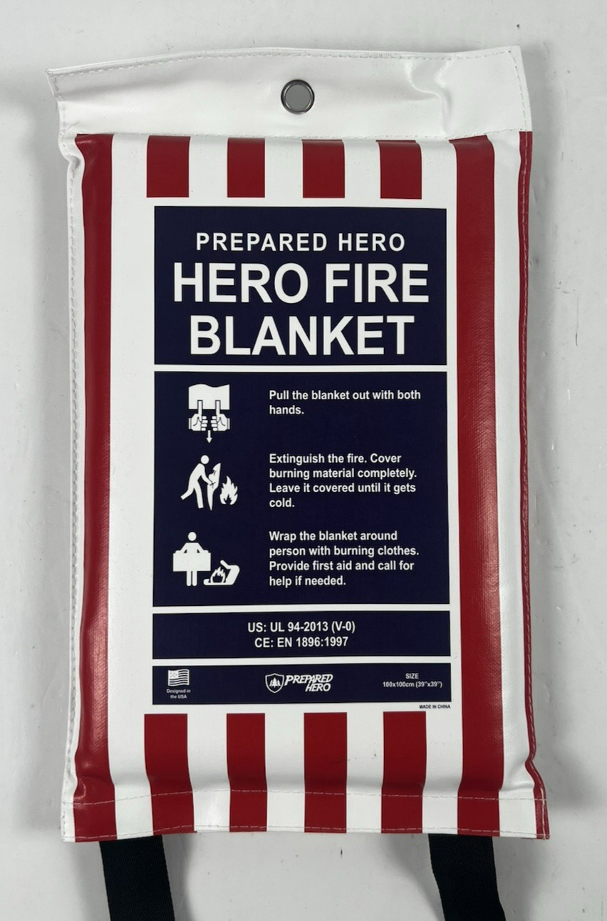 Prepared Hero Fire Blanket 39” x 39” Kitchen Home Emergency Fiberglass CE EN1869