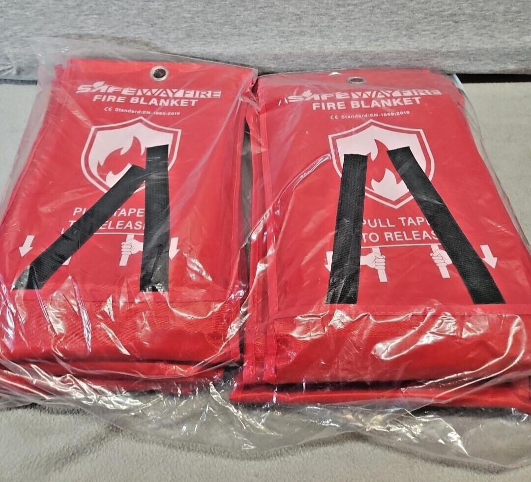 Safeway 40×40 Fire Blanket 6 Pack New Sealed (4s4)
