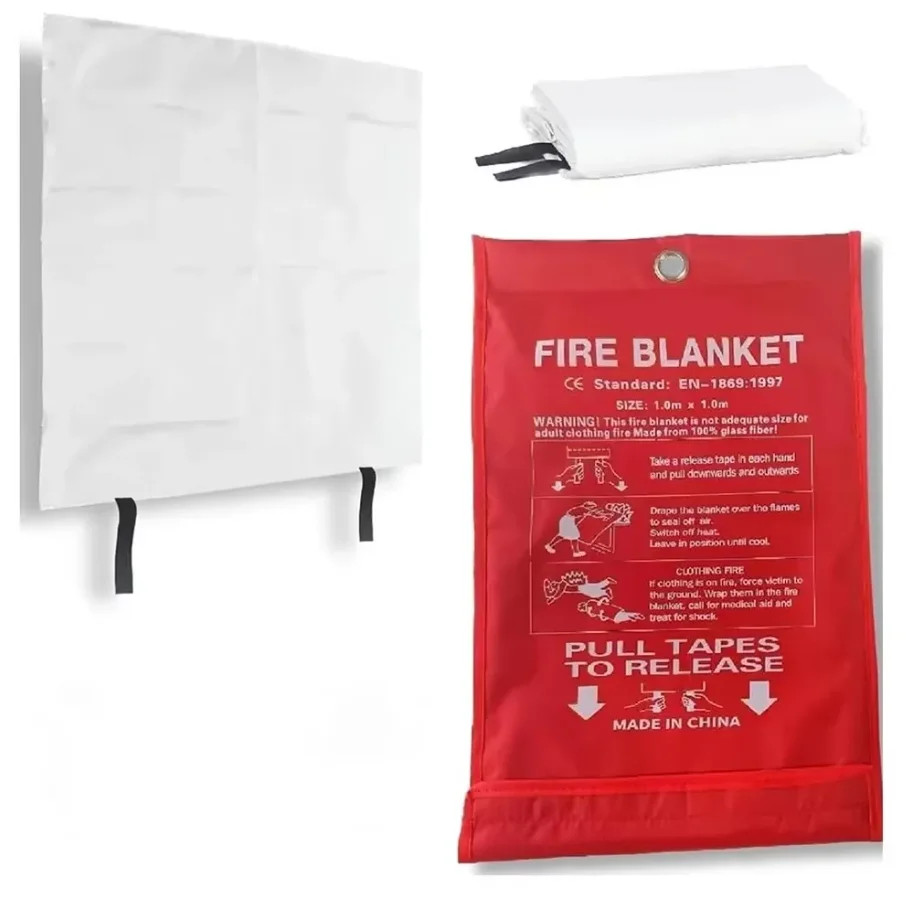 Fire Blanket Fiberglass Fire Emergency Blanket Suppression Survival Safety Cover