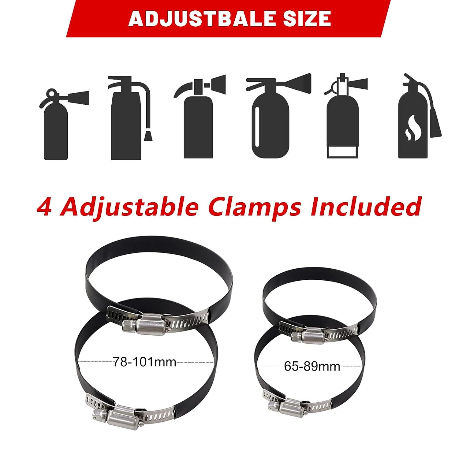 UTV Fire Extinguisher Mount Kit – Aluminum Adjustable Quick Release Roll Bar Car