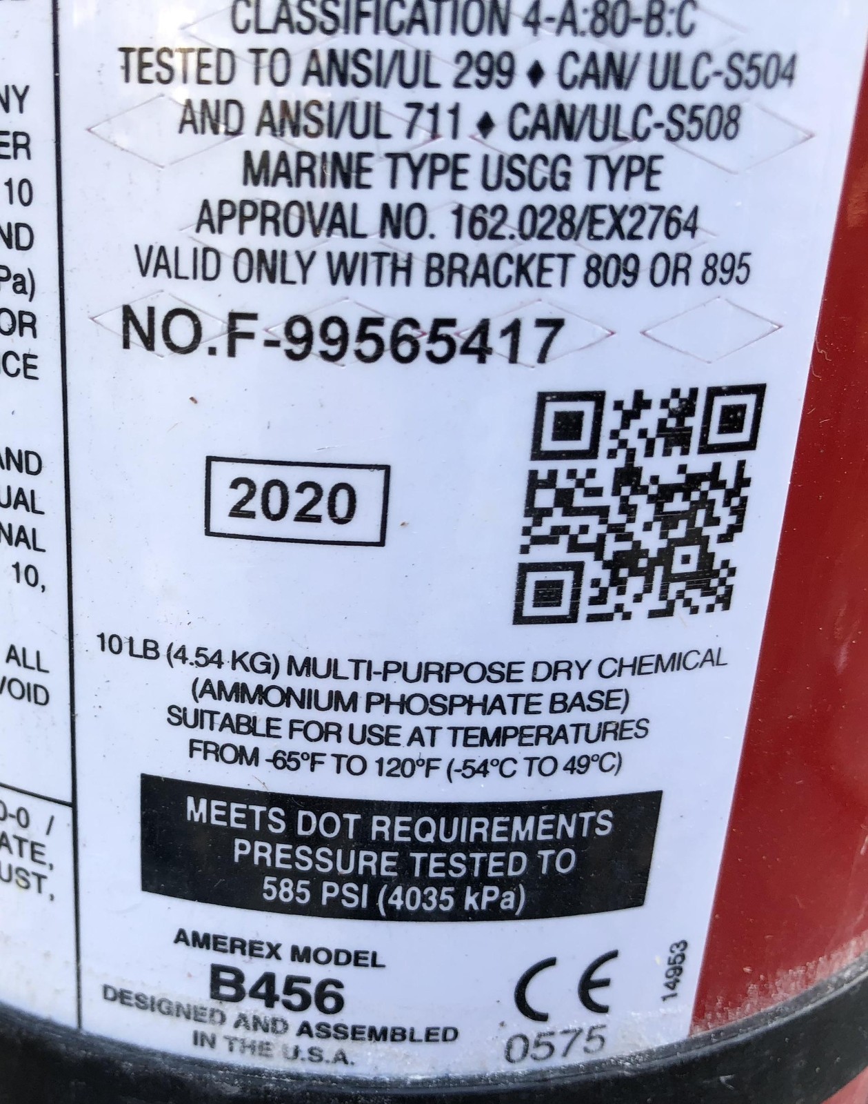 Dry Chemical 10lb Fire Extinguisher Amerex B456 – #10