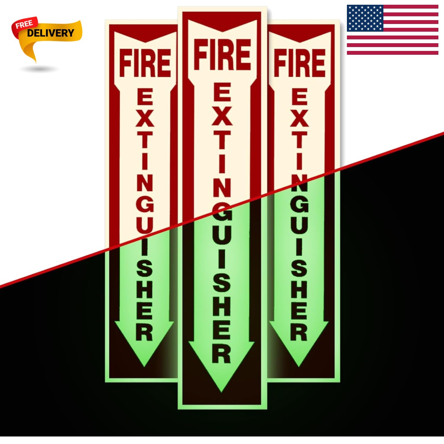 3 Pack Fire Extinguisher Stickers – Easy Application, Landscape Orientation