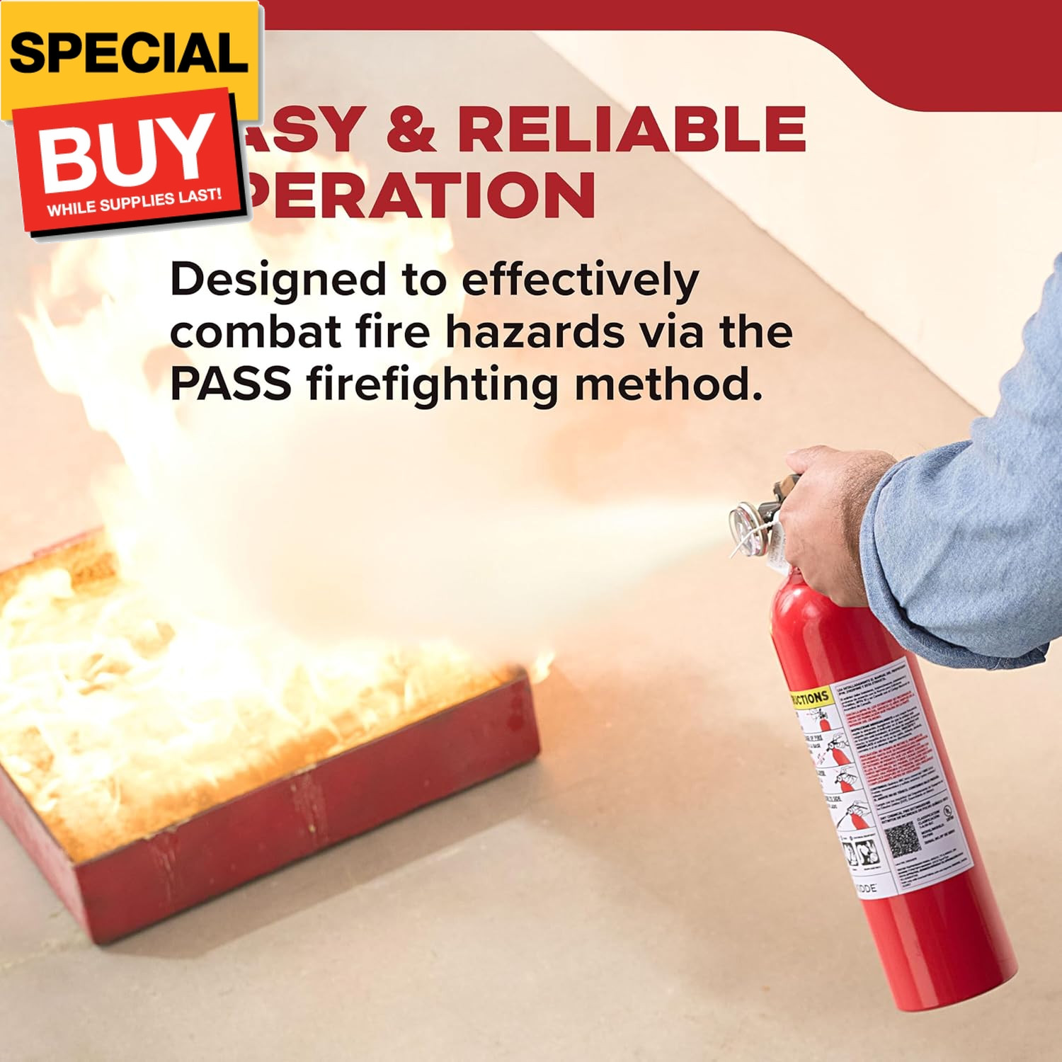 , FA110G, Multi Purpose Fire Extinguisher for Home, Office, Dorm, Residential, 1