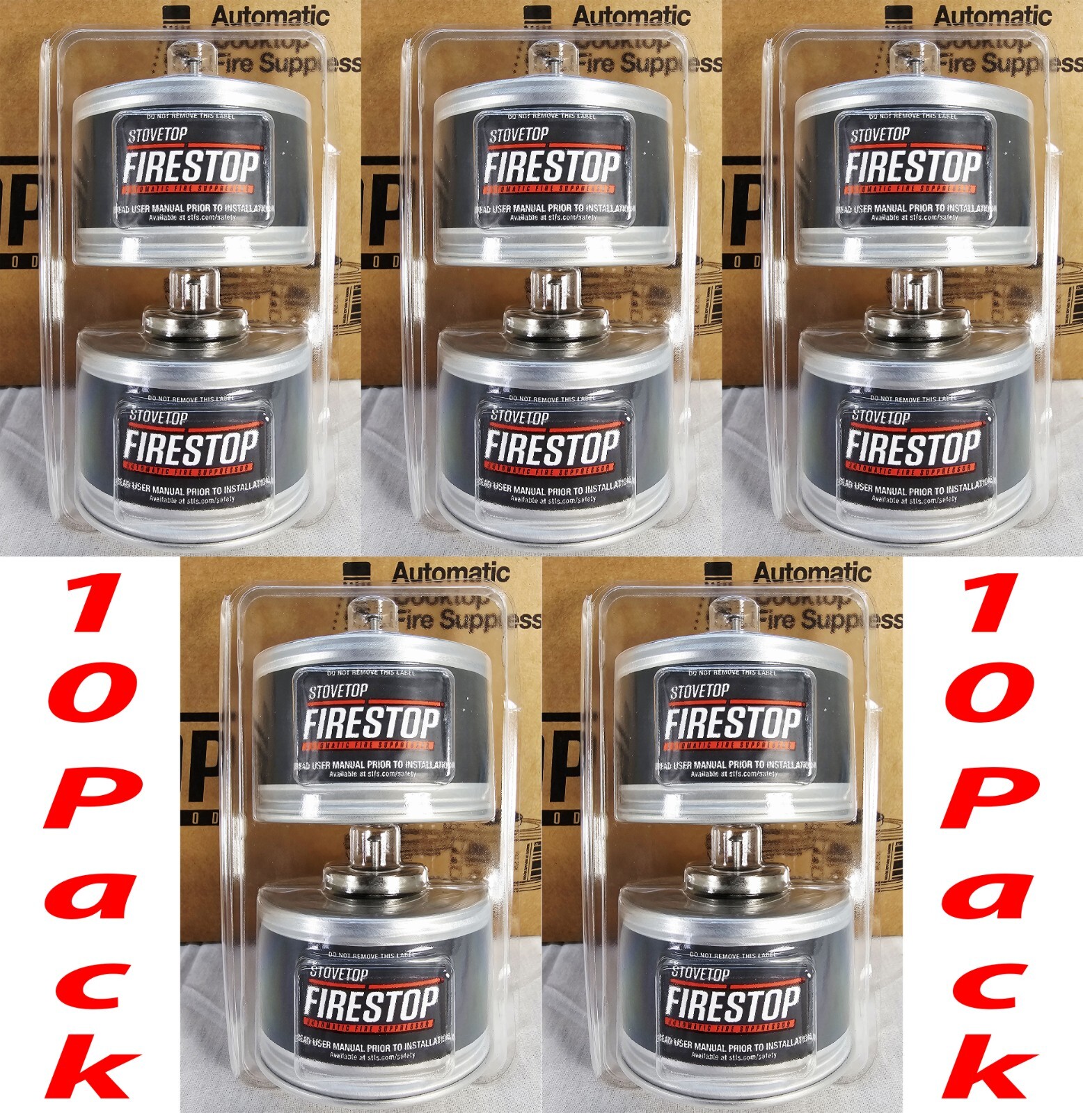 NEW – StoveTop FireStop 675-3D RangeHood Fire Suppressor 10 Pack – April 2031