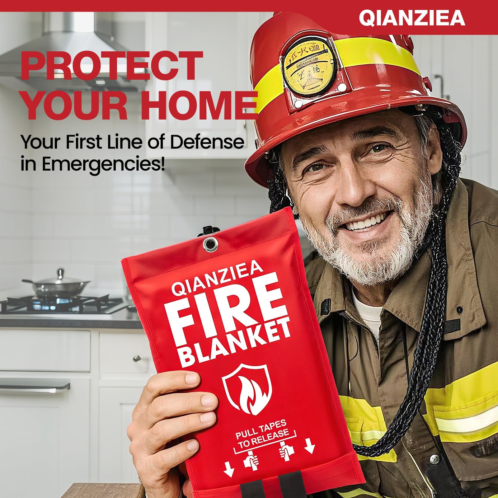 Fire Blanket,2 Pack,40″x40″ Fire Blankets Emergency for Home and Kitchen