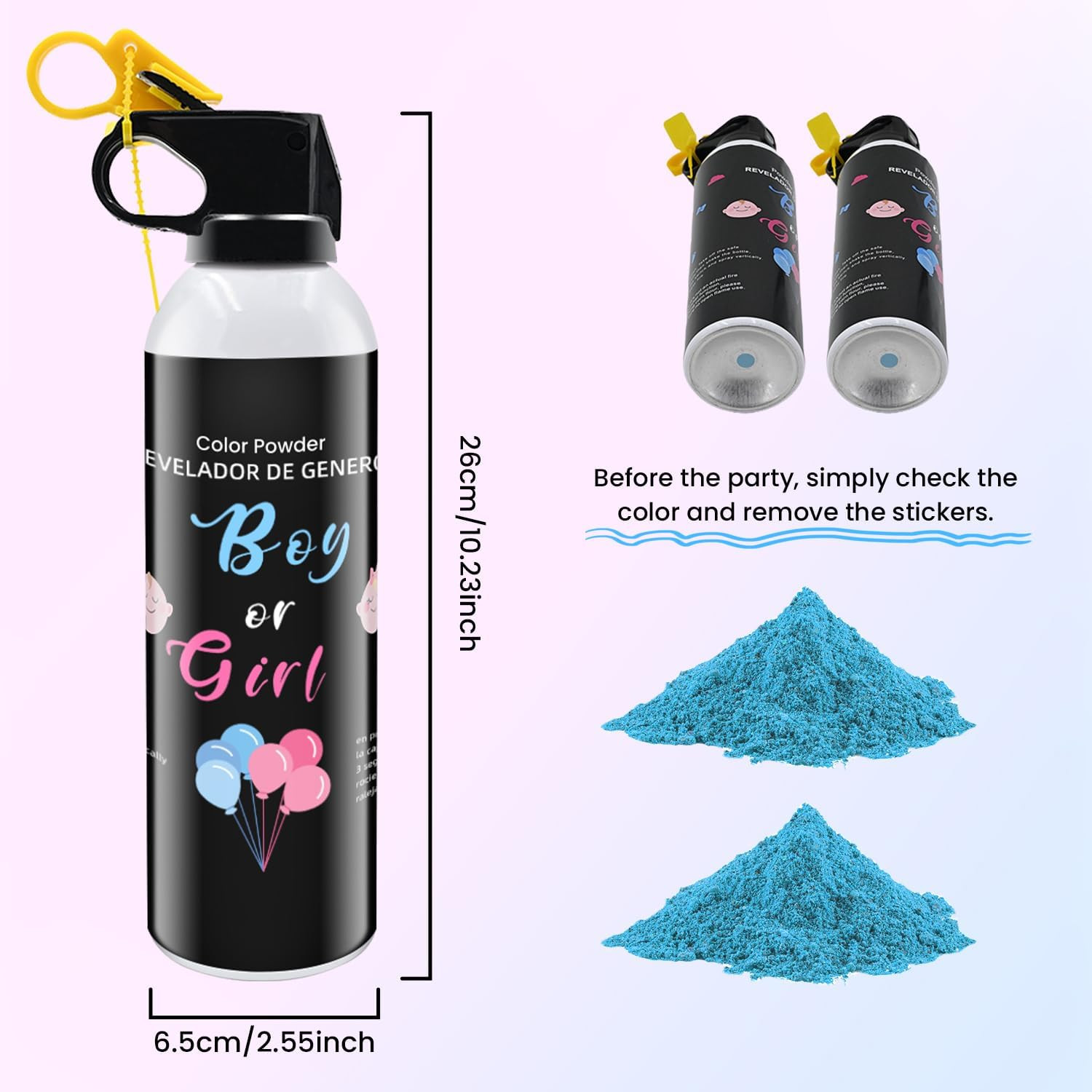 Gender Reveal Fire Extinguisher 2 Pack Boy Blue Extinguishers for Baby Reveal Ge
