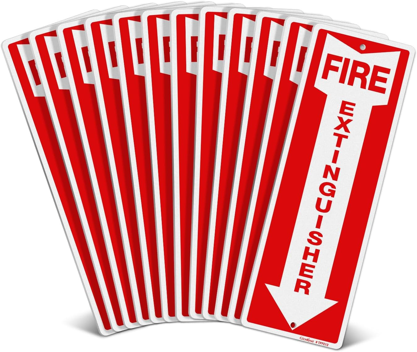 Fire Extinguisher Sign, 12″X4″ .040 Rust Free Heavy Aluminum, Reflective, Weathe