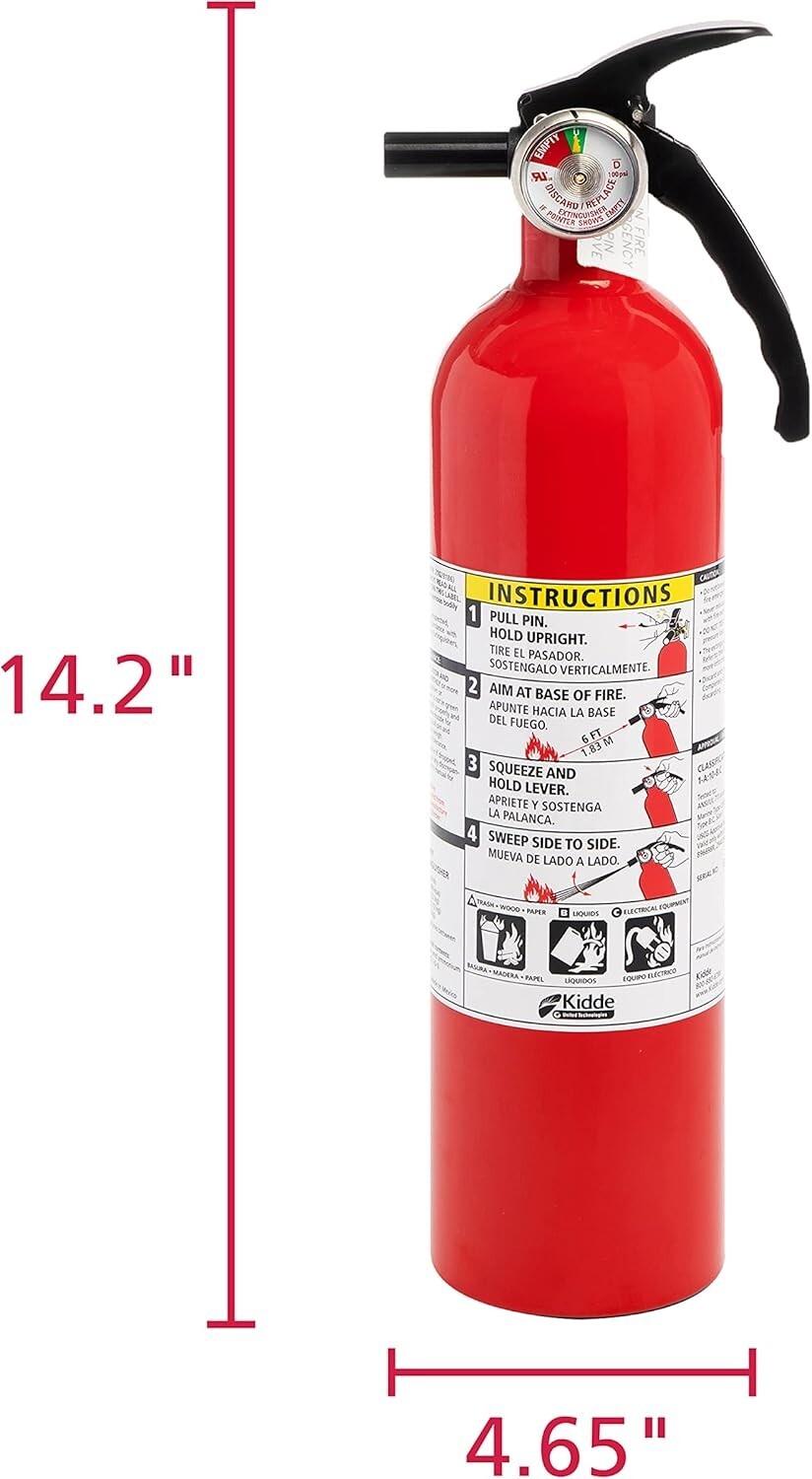 UL Listed Fire Extinguisher Set for Home Use – 1-A:10-B:C Rating – 2 Pack