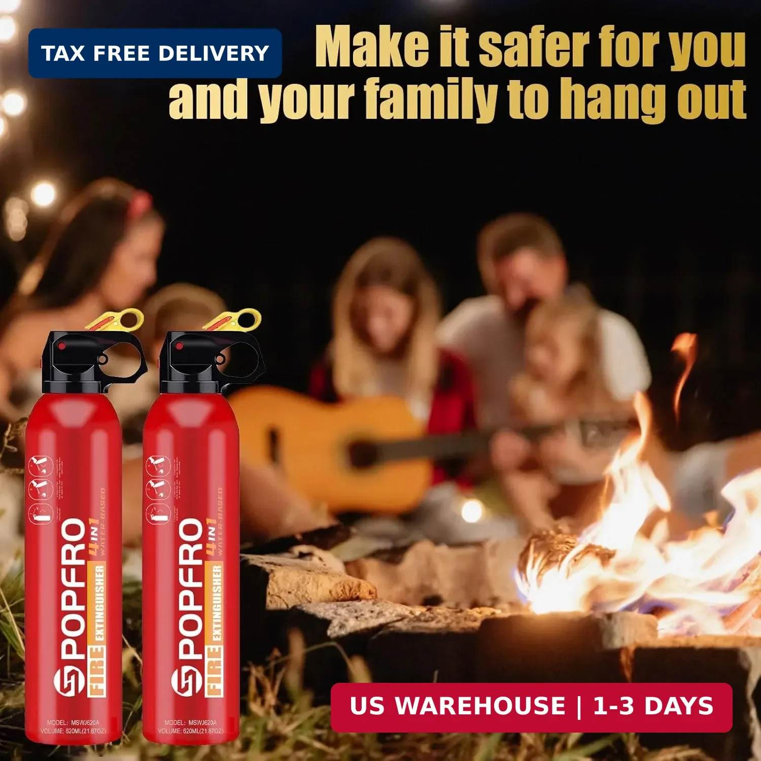 Portable Fire Extinguisher | 4-in-1 Small Fire Extinguisher for Home, Garage, Ki