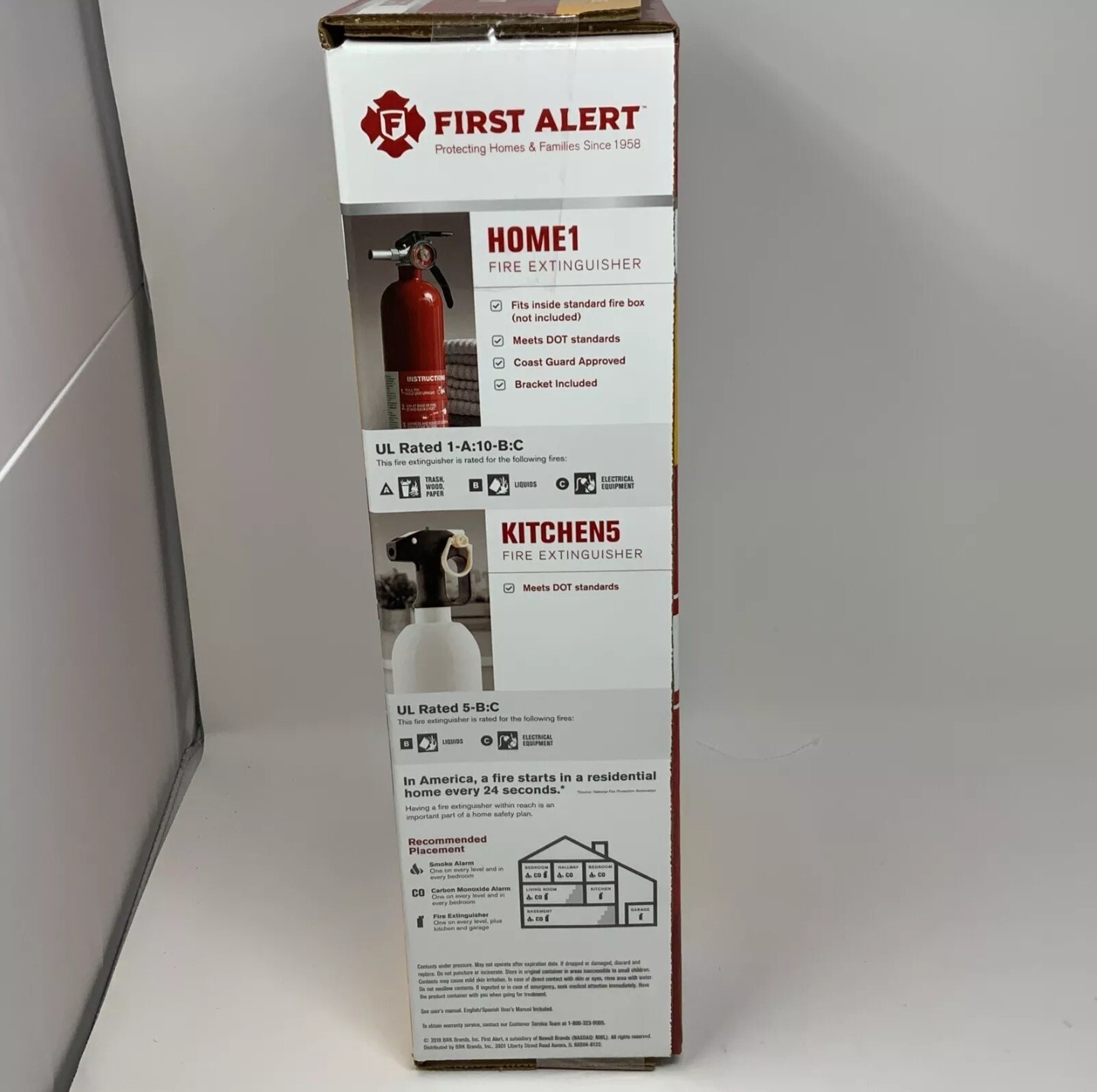 2 Pack First Alert Rechargeable Home & Kitchen Fire Extinguisher