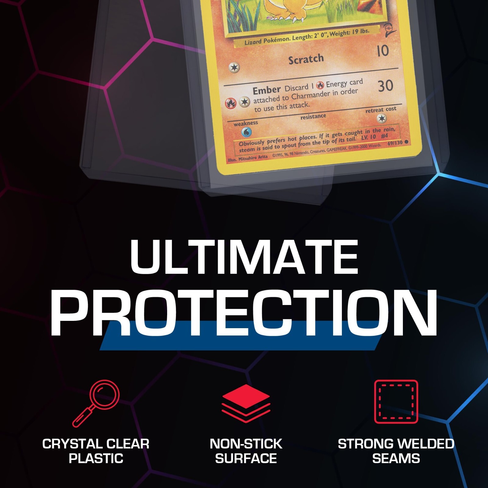 Trading Card Sleeves Hard Plastic Topload Clear Case Holder 200 Baseball Cards