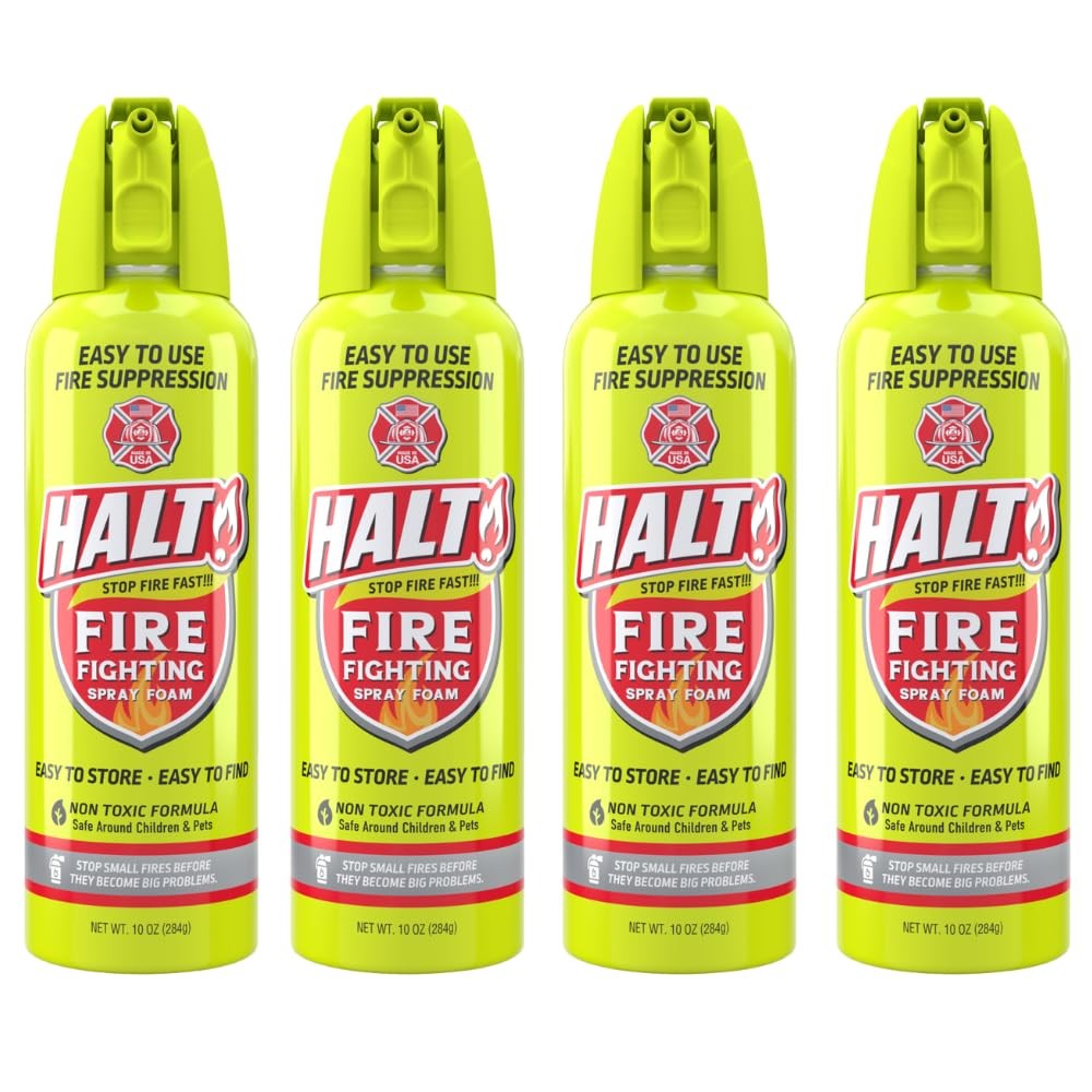 HALT 10oz Fire Safety Spray – Non-Toxic, PFAS-Free Handheld Fire Suppressor –…