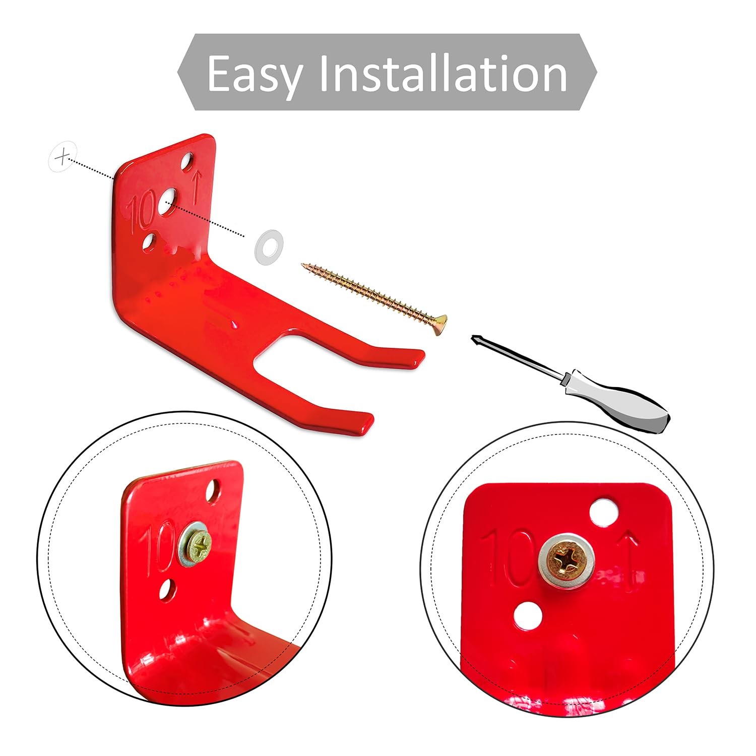 4 PCS Fork10 LB Fire Extinguisher Mount Wall Hook Hanger Bracket Holder