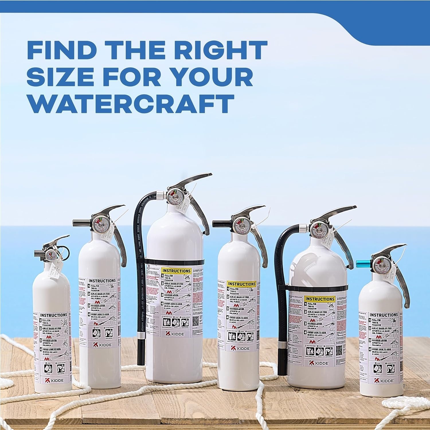 Kidde Fire Extinguisher for Boats, Single-Use 5BC, 12X More Corrosion Resistance