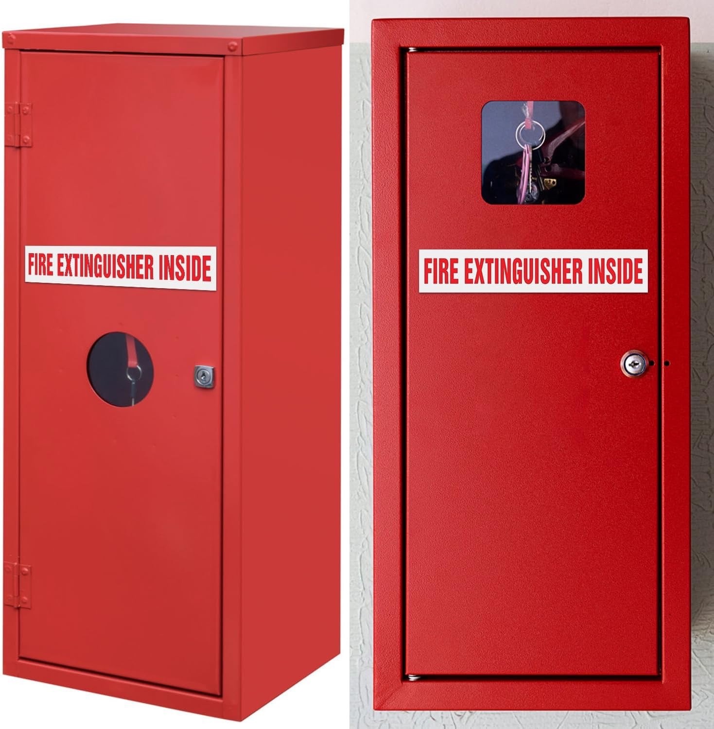 🔥🧯(TWO) “FIRE EXTINGUISHER INSIDE” 9″ x 1.7″ Self-Adhesive Vinyl Reflective