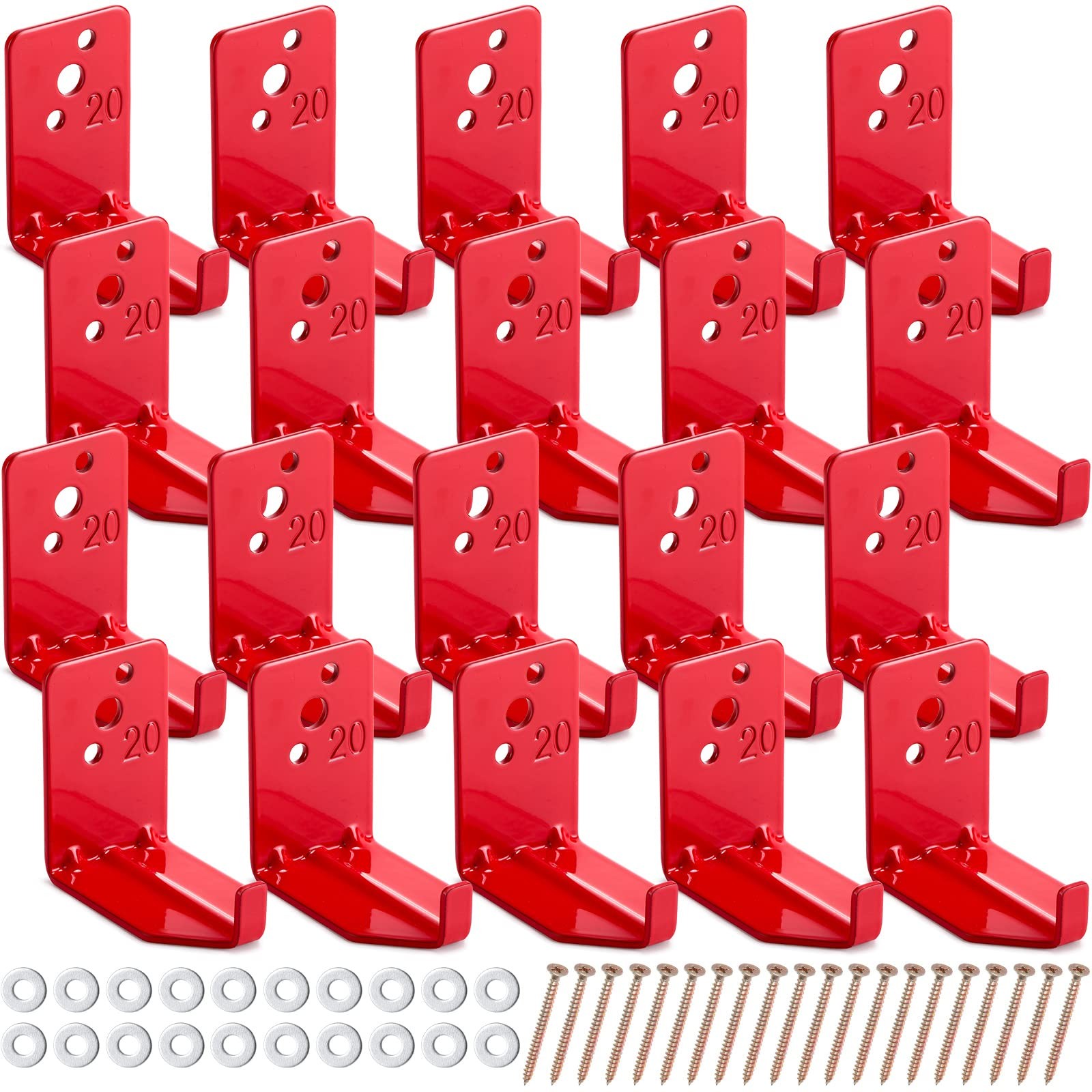 20 Pack Fire Extinguisher Wall Mount Bracket Universal Hook Holder 5-40lb Red