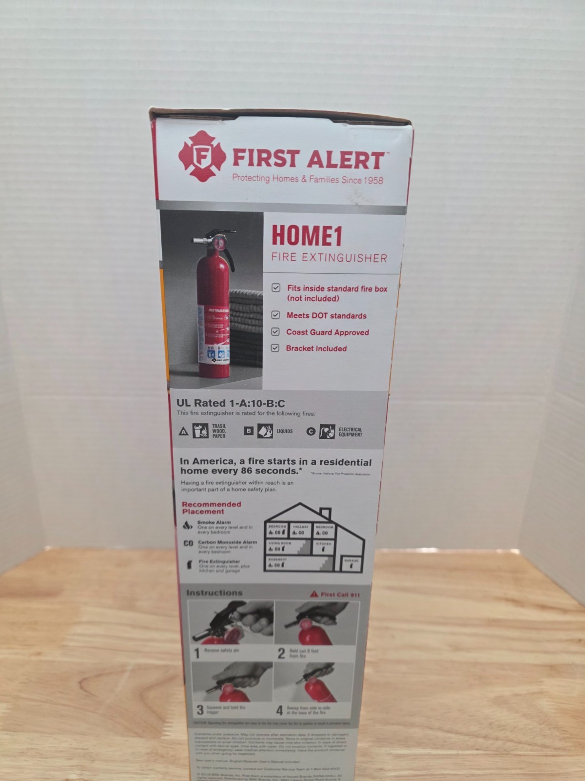 First Alert HOME1 Fire Extinguisher Lot of 2 UL Rated 1A10BC Rechargeable
