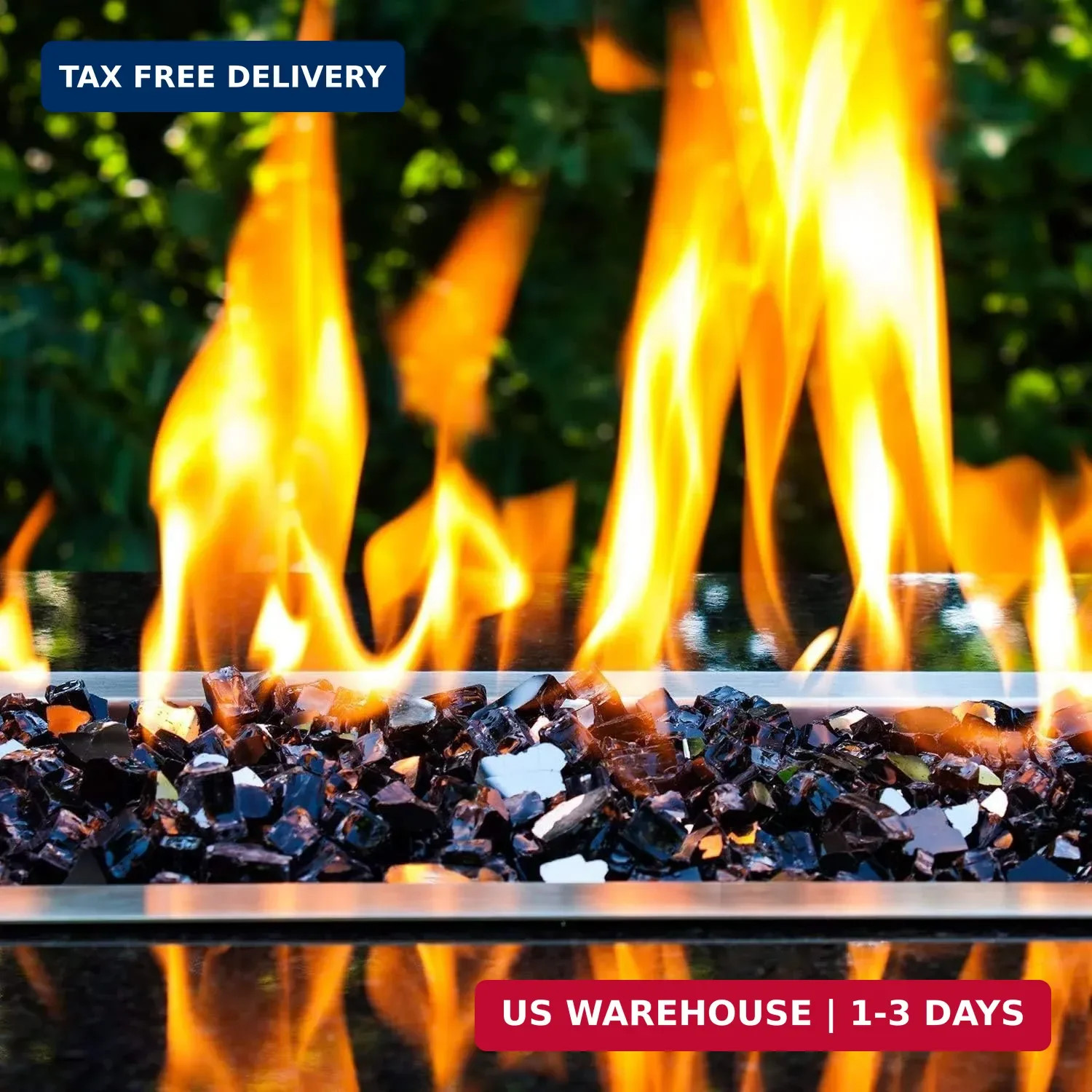 NUPICK 20 Pound Fire Glass, 1/2 Inch Reflective Fire Glass, Fit with Fire Pit an