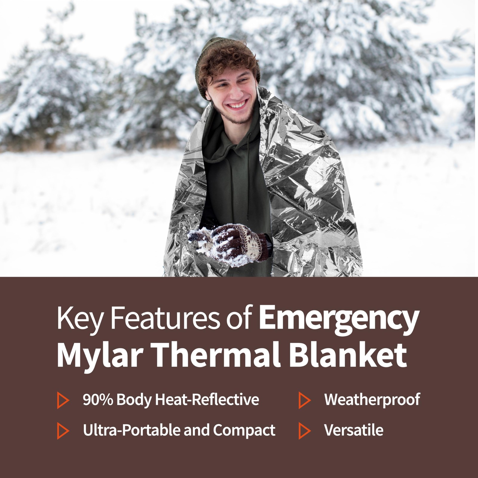 Emergency Blanket 4 Pack, Reflective Thermal Blanket, Space Mylar Blankets Su…