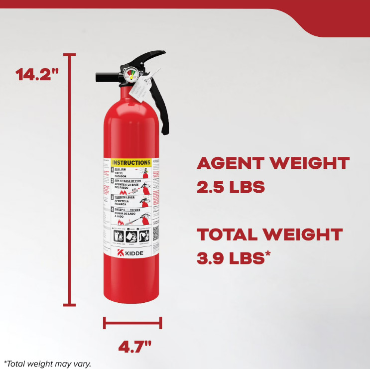 (2 pack) Kidde Basic Fire Extinguisher for Home, Residential 1A10BC