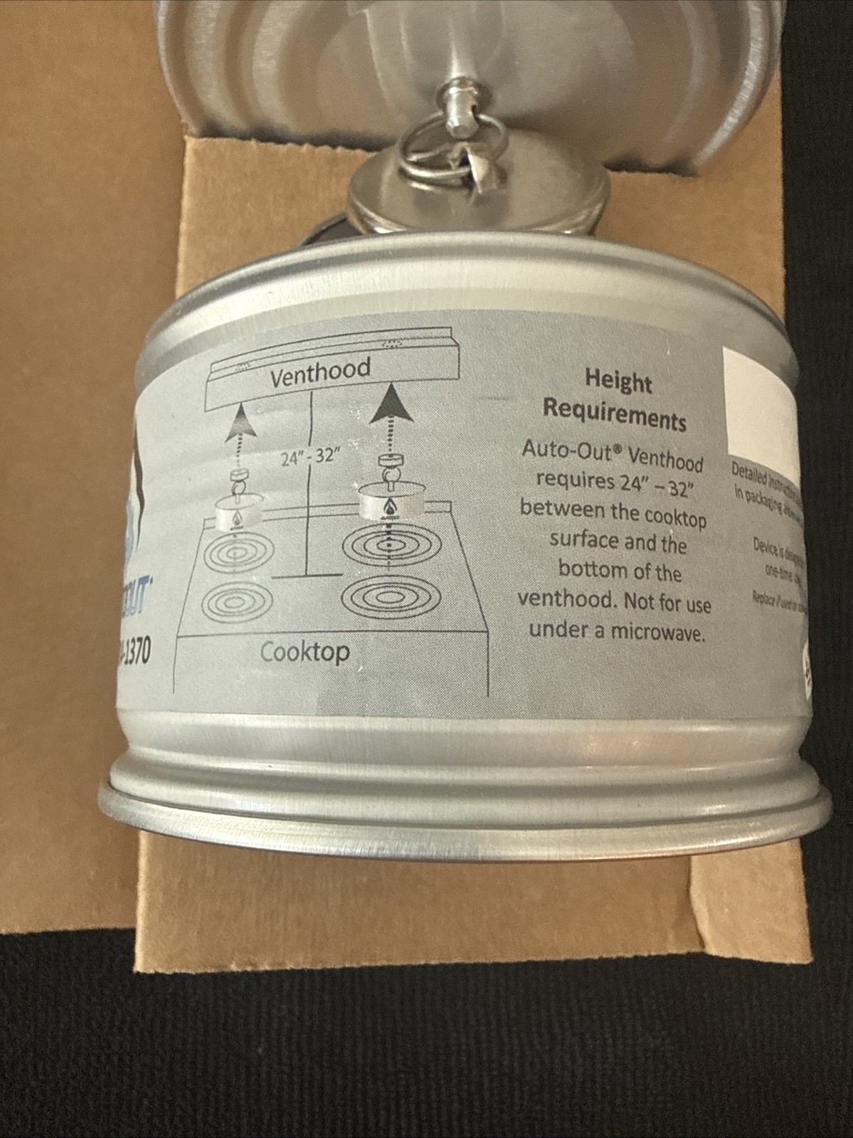 Auto-Out Cooktop Fire Suppressor Vent Hood Device Warren Watts NEW