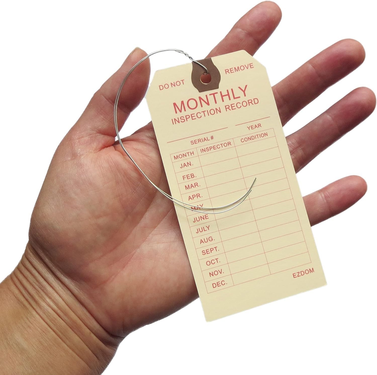 Fire Extinguisher Monthly Inspection Tags – 4 3/4″ x 2 3/8″ – Box of 100 Mani…