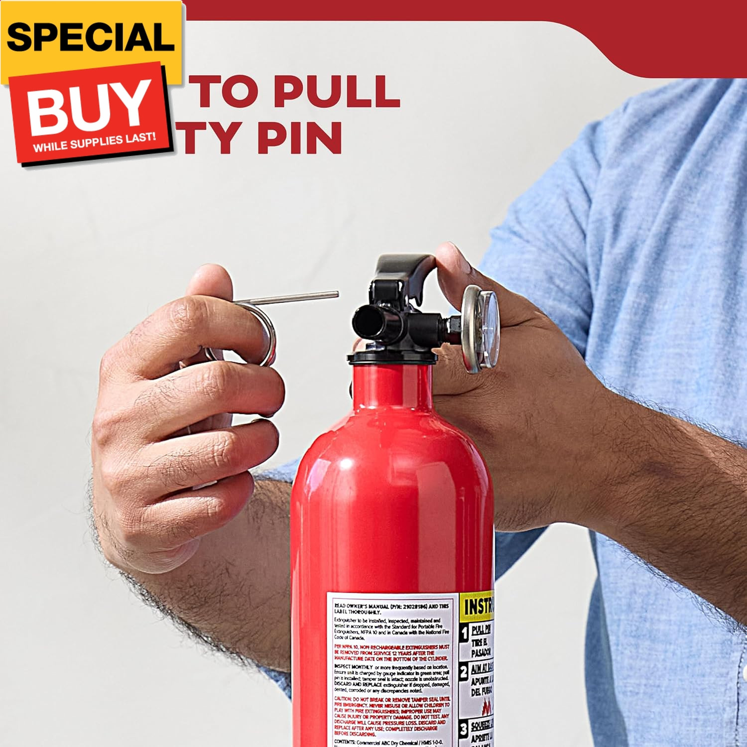 , FA110G, Multi Purpose Fire Extinguisher for Home, Office, Dorm, Residential, 1