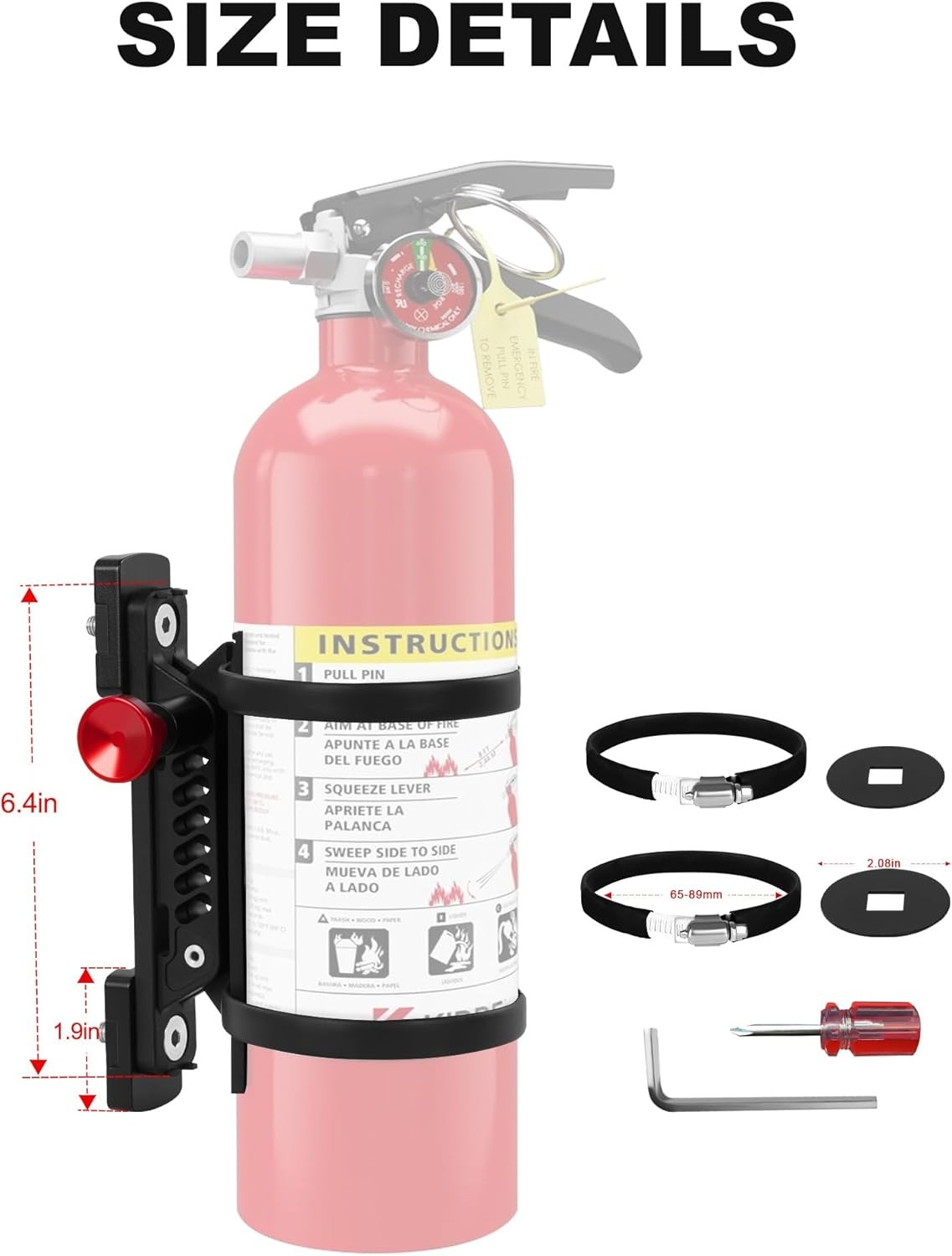 MOLLE Fire Extinguisher Mount Kit – Quick Release Bracket for Tactical Panels, T