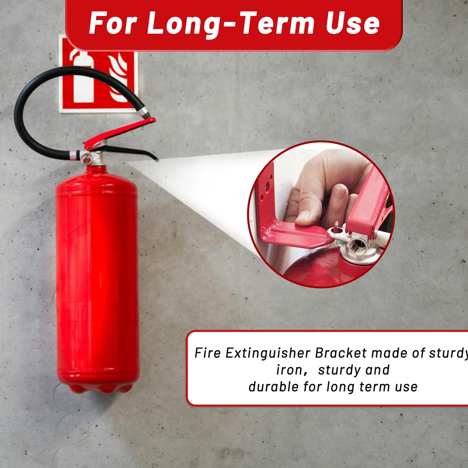 8 PCS Heavy Duty 3Hole Fire Extinguisher Mount Bracket Durable 20lb Hook
