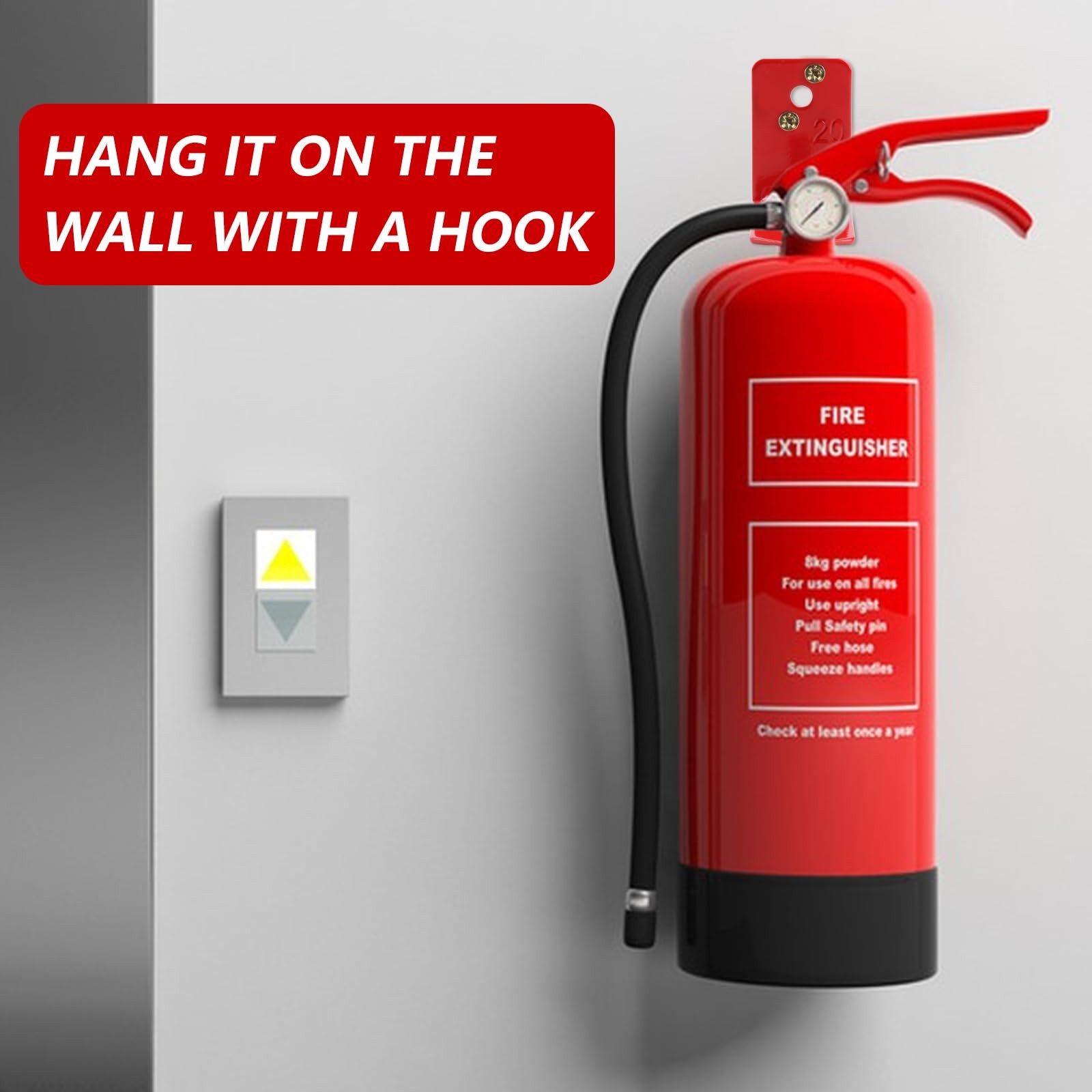 4 PCS Universal Fire Extinguisher Wall Mount Bracket Hook Fits 15/20 Lb