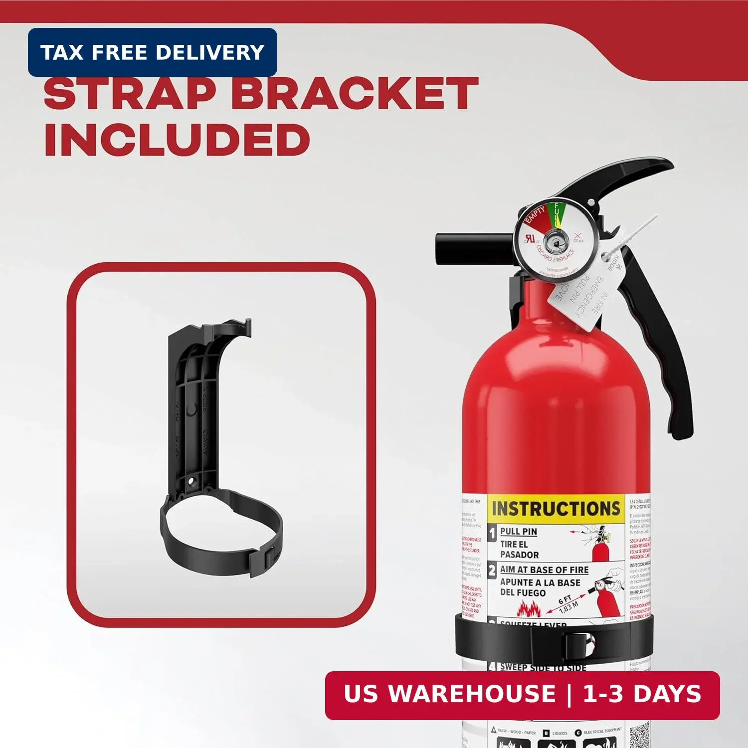 Kidde FA110G Multi Purpose Fire Extinguisher, Wall Mount, for Home/Office/Dorm/R