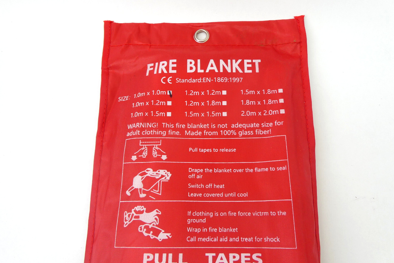 Open Box Fire Blanket Standard: EN-1869:1997 1.0mx1.0m Glass Fiber Made in China