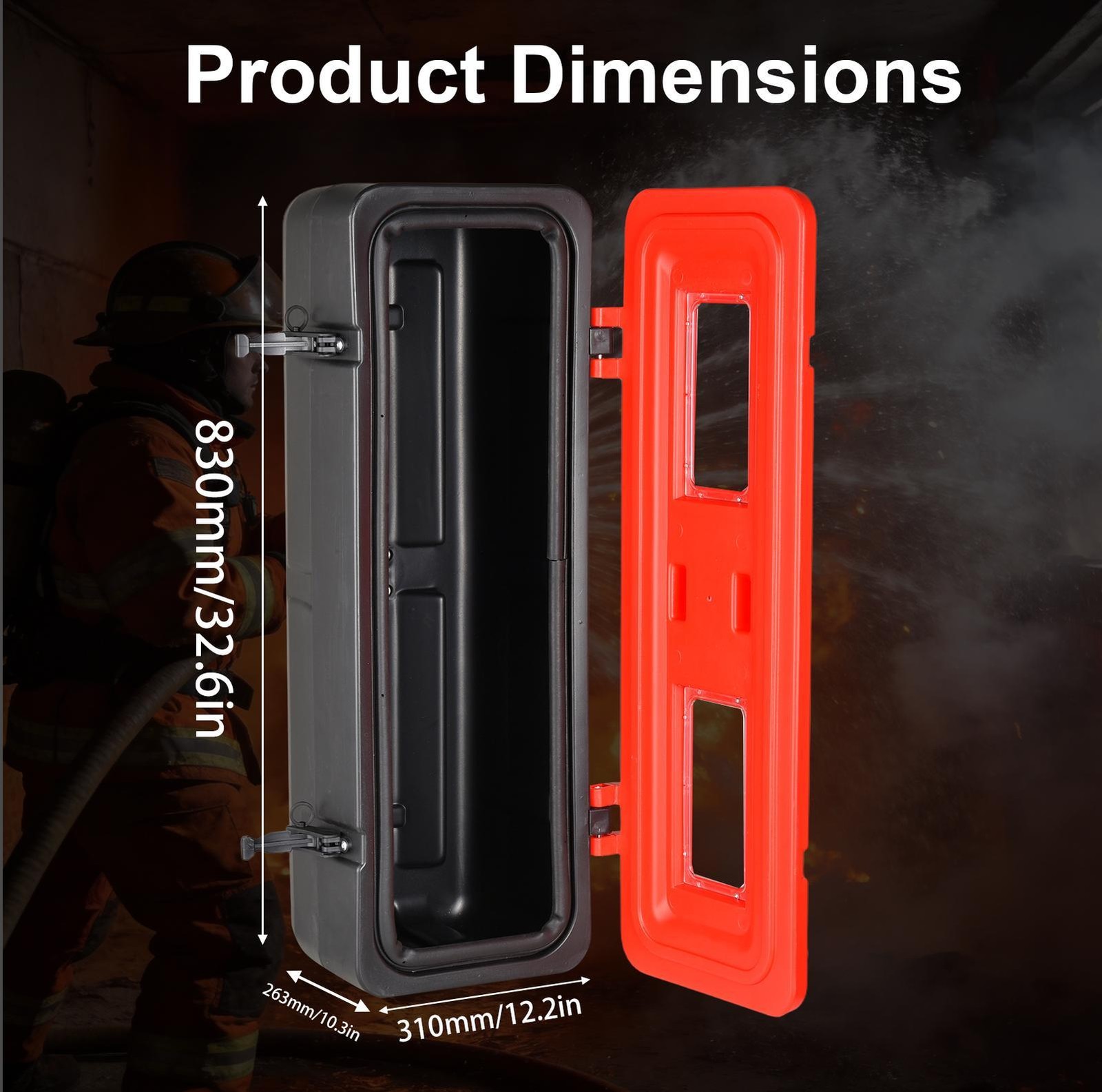 20 LB Red Fire Extinguisher Cabiner Indoor/Outdoor W/Latches