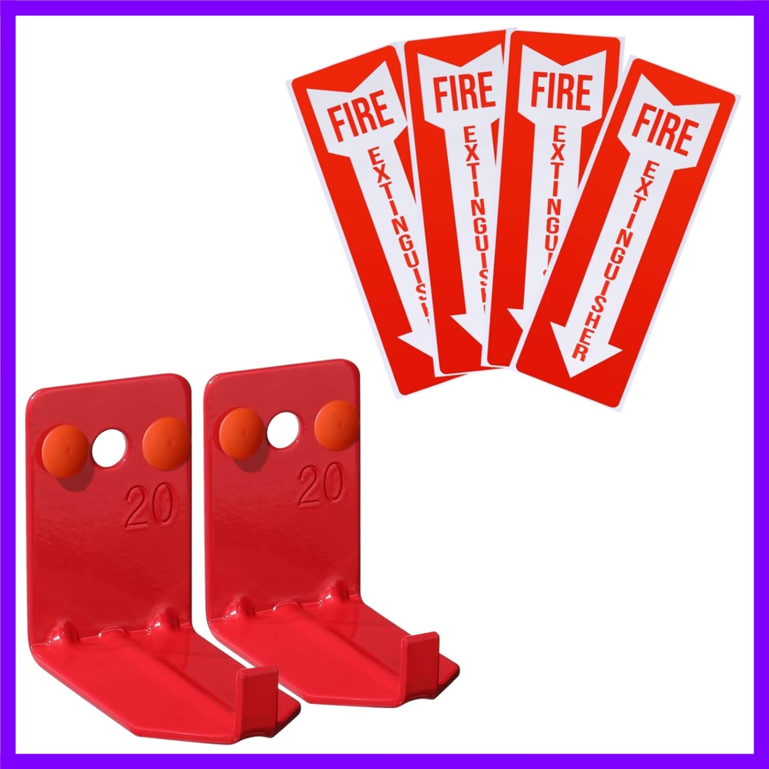2 Pack Fire Extinguisher Holder and 4 Pieces Fire Extinguisher Sign Sticker, …